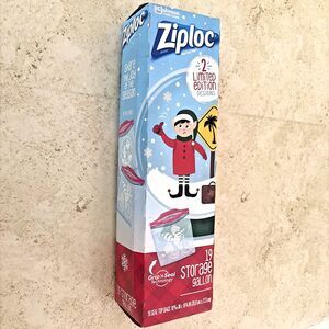 Ziploc Holiday Elf Snow globe Raccoon Bike Gallon Zipper 19 Plastic Storage Bags